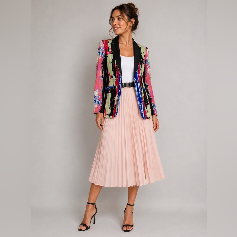 Isaac Mizrahi Multicolor Abstract Blazer size medium